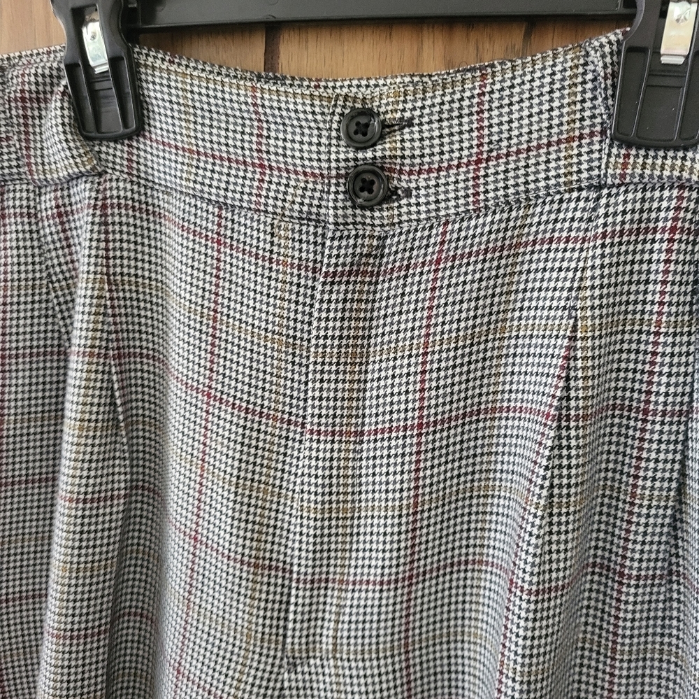 Vintage Houndstooth High-waisted Trousers